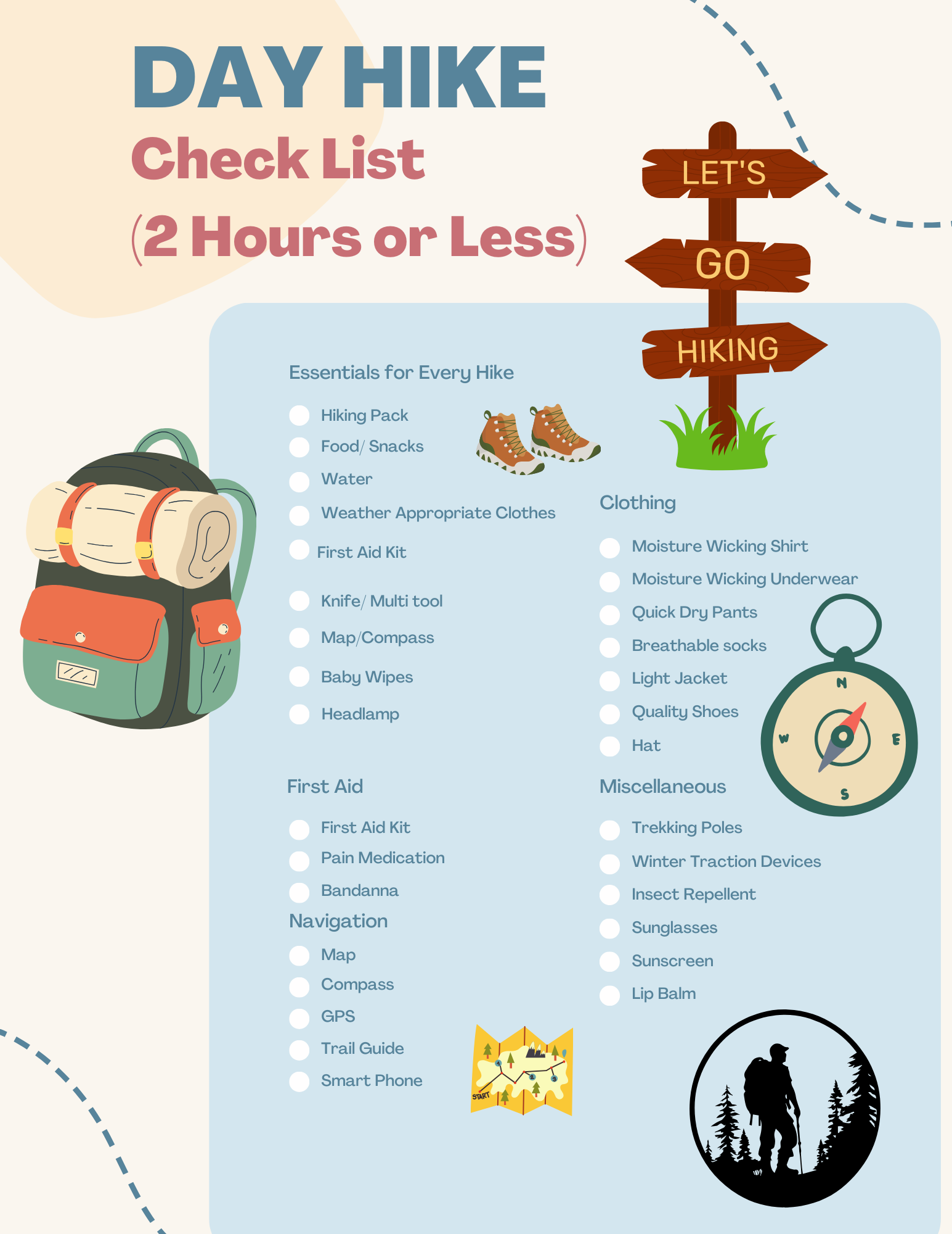 short day hike checklist